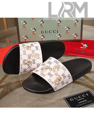 Gucci Mice Print Rubber Slide Sandal White/Black 2020(For Women and Men)