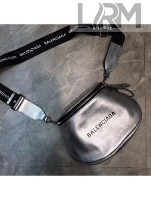 Balenciaga Calfskin Everyday Strap Crossbody Bag Silver 2018