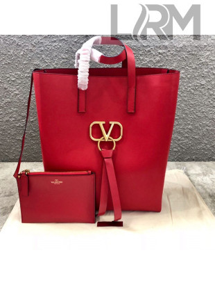 Valentino Long VRING Shopping Tote 7300 Red 2019