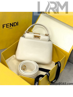 Fendi Iconic PEEKABOO XS Bag in Off-white Lambskin 2021