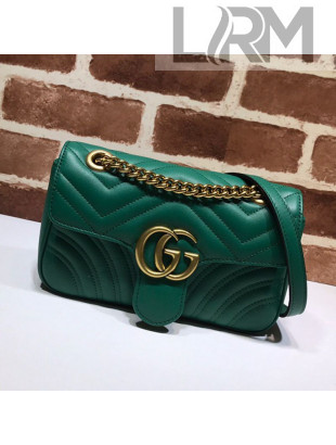 Gucci GG Marmont Leather Mini Bag 446744 Green 2021