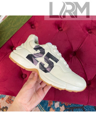 Gucci Rhyton Calfskin Sneaker with '25' White 2021