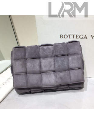 Bottega Veneta Padded Cassette Suede Medium Crossbody Messenger Bag Grey 2021