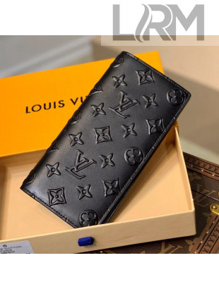 Louis Vuitton Brazza Wallet in Monogram Seal Leather M80503 Black 2021
