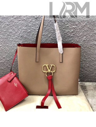 Valentino Large VRING Shopping Tote 0090 Nude 2019