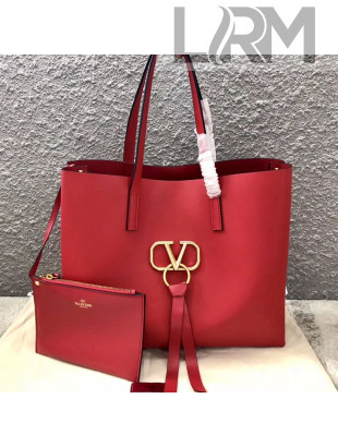 Valentino Large VRING Shopping Tote 0090 Red 2019