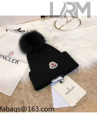 Moncler Wool Knit Hat Black 2021 110540