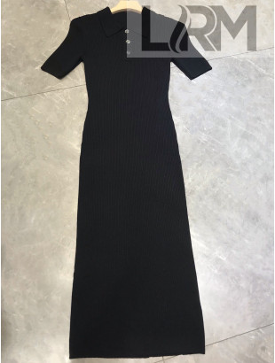 Women Knitted Long Dress WD021906 Black 2022
