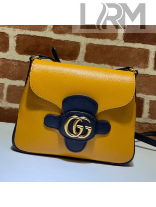 Gucci Leather Small Messenger Bag with Double G 648934 Yellow 2021