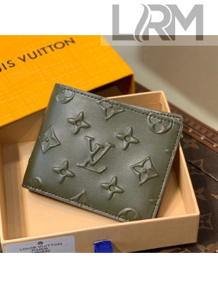 Louis Vuitton Slender Wallet in Monogram Seal Leather M80520 Green 2021