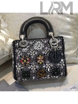 Dior Mini Lady Dior Bag Embroidered with Jewelry 2018