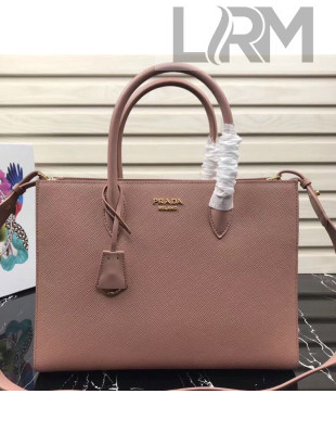 Prada Contrasting Side Saffiano Leather Large Tote 1BA153 Pink 2019