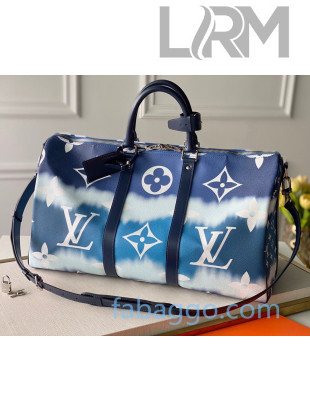 Louis Vuitton LV Escale Keepall Bandoulière 50 Travel Bag M45117 Blue 2020