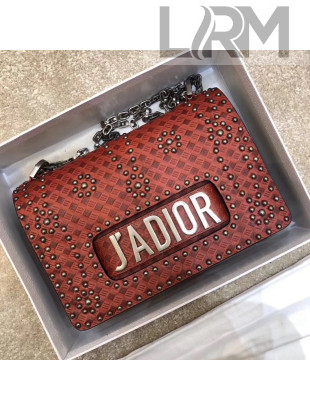 Dior J'ADIOR Flap Bag In Studded Calfskin Red 2018