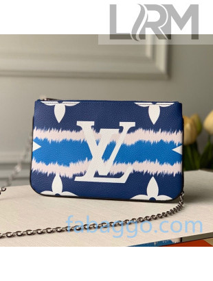 Louis Vuitton LV Escale Pochette Double Zip Clutch with Chain M69124 Blue 2020