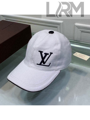 Louis Vuitton Canvas Baseball Hat White 2021 05