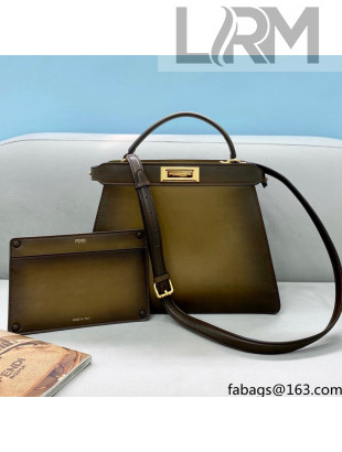Fendi Peekaboo ISeeU Medium Bag in Khaki Green Leather 2021