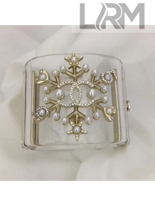 Chanel Resin Snowflake Cuff Bracelet  2019