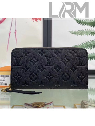 Louis Vuitton Monogram Empreinte Leather Zippy Wallet M61864 Black 2020