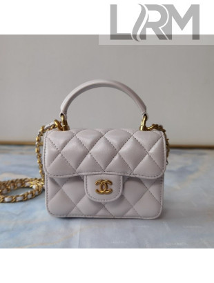 Chanel Lambskin Flap Coin Purse with Chain AP2200 White 2021