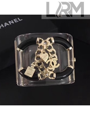 Chanel Resin Lock Chain CC Cuff Bracelet 2019