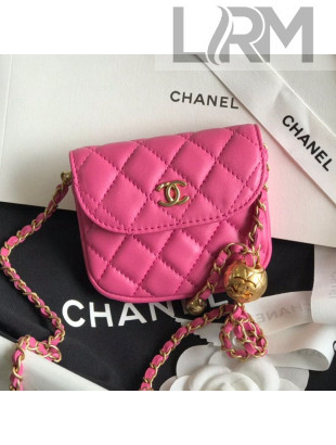 Chanel Quilted Lambskin Mini Flap Waist Bag with Metal Ball AP1461 Pink 2020