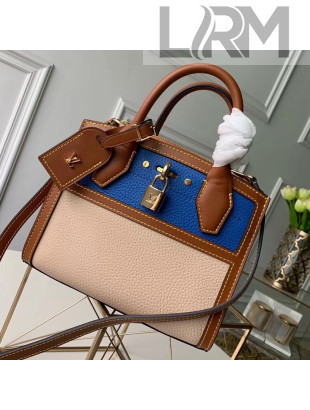 Louis Vuitton City Steamer Mini Top Handle Bag M55099 Blue/Beige 2019
