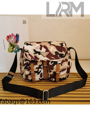 Prada Camouflage Nylon Shoulder Bag 1BD225 Beige 2021
