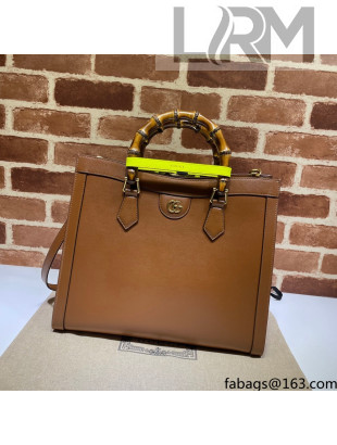 Gucci Diana Medium Tote Bag in Brown Leather 655658 2021