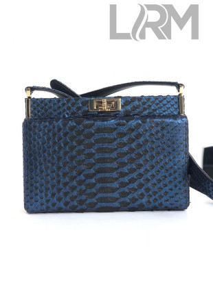 Chanel Python Leather Reissue Clutch Bag A57388 Metallic Blue 2018