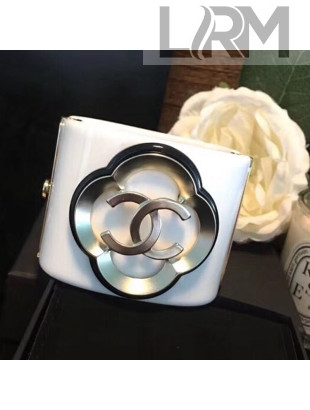 Chanel Resin Camellia Bloom Cuff Bracelet White 2019
