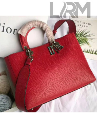 Dior Large Lady Dior Bag in Canyon Grained Lambskin Red 2018