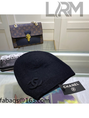 Chanel Wool Knit Hat All Black 2021 110570