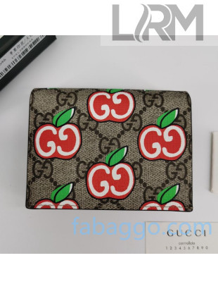 Gucci Chinese Valentine's Day GG Apple Card Case Wallet 624641 Beige 2020