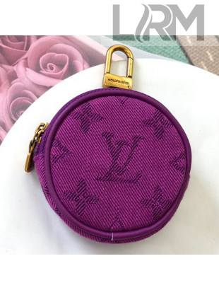 Louis Vuitton Monogram Denim Round Bag Charm & Key Holder M68291 Purple 2019