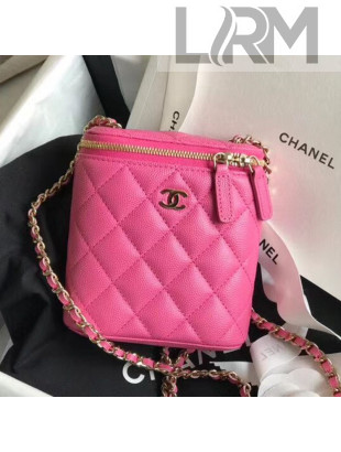 Chanel Quilted Calfskin Mini Vanity Case with Classic Chain AP1466 Pink 2020