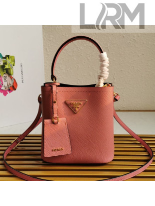 Prada Small Saffiano Leather Panier Bucket Bag 1BA217 Light Pink 03 2020