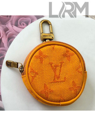Louis Vuitton Monogram Denim Round Bag Charm & Key Holder M68291 Ochre Yellow 2019