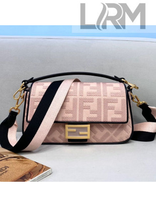 Fendi Baguette Medium FF Embroidered Bag Pink 2021