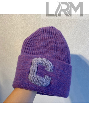 Celine Knit Hat Purple 2021 01