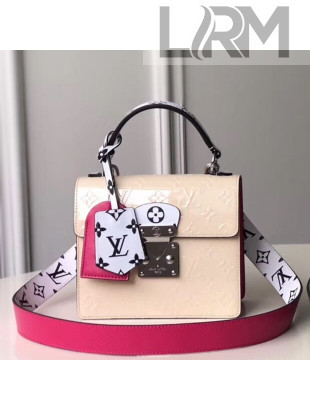 Louis Vuitton Spring Street Top Handle Bag in Creme White Vernis Leather M90454 2019