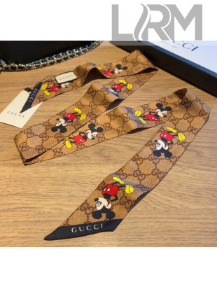Gucci Mickey Silk Twilly Bandeau 8x120cm G20620 2020