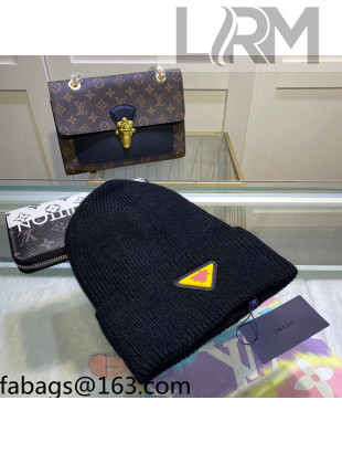 Prada Wool Knit Hat Black 2021 110590