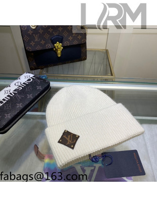 Louis Vuitton Wool Patch Knit Hat White 2021 110592