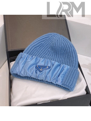 Prada Knit Hat Blue 2021 04