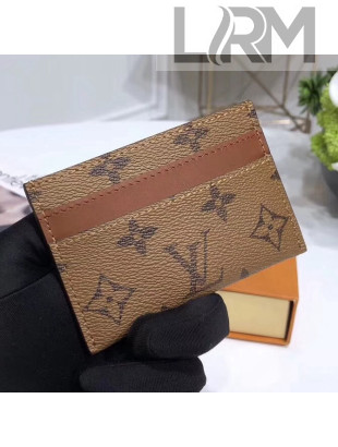 Louis Vuitton Porte Cartes Double Card Holder Monogram Reverse Canvas M62170