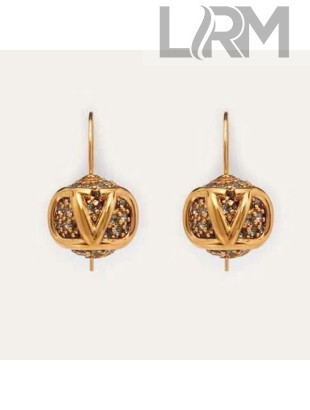 Valentino VLogo Crystal Earrings Gold 2020
