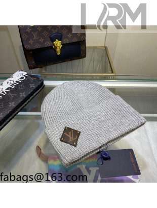 Louis Vuitton Wool Patch Knit Hat Grey 2021 110596