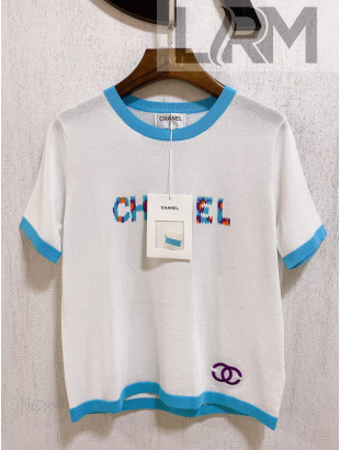 Chanel Knitted T-shirt CHJ30160 White/Blue 2022