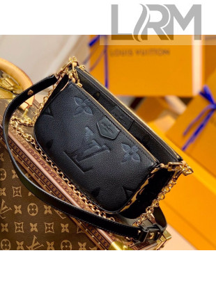 Louis Vuitton Multi Pochette Accessoire Bag with Leopard Print M58520 Black For 2021 Wild at Heart 